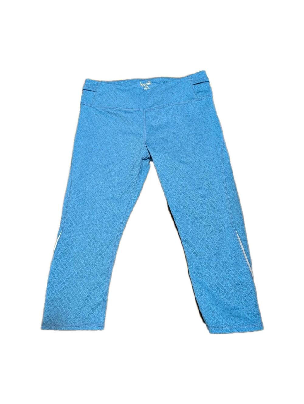 Kyodan Leggings Womens Medium Blue Capri Active Mid Rise Stretch Yoga Running